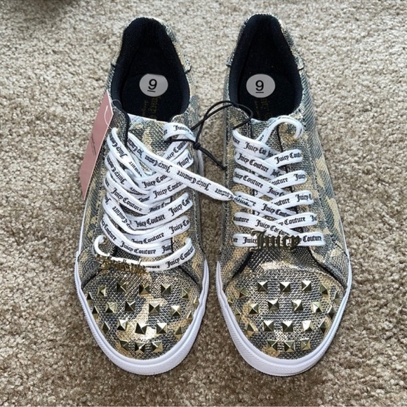 Juicy Couture Shoes - Juicy Couture Women’s Fashion Sneaker Gold Studded Camo. Size  9M